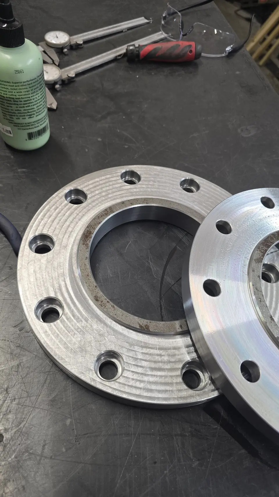 Finished machined flange ready for marking